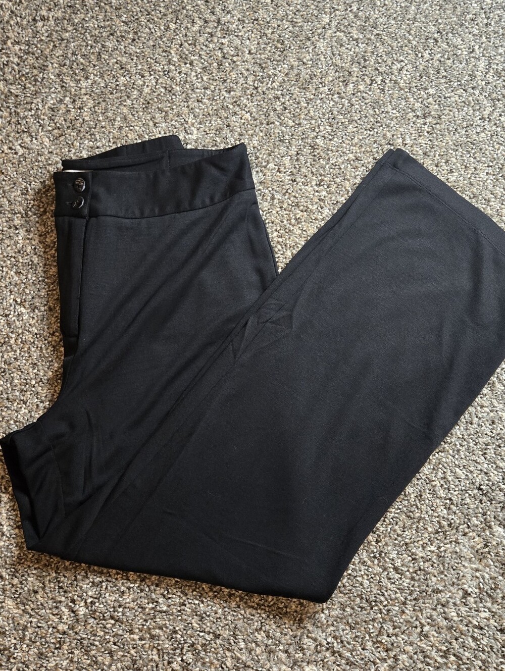 Vintage Chicos Dress Pants Slacks Size 1 Black Minimalist Wide Leg Light Weight